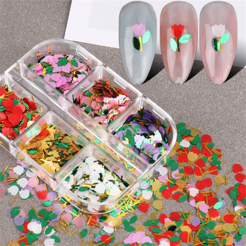 Tulip Nail Art Sequin